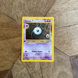 Pokemon Unown P Card 58/105 Non-Holo 1st Edition Near Mint Neo Destiny Rare - Image 1