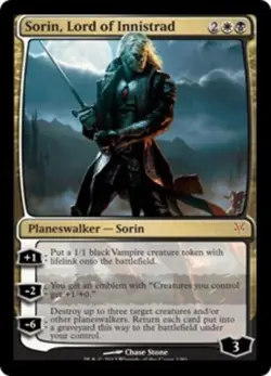 MTG Sorin, Lord of Innistrad - Foil, Duel Decks: Sorin vs Tibalt, Heavily Played - Image 1