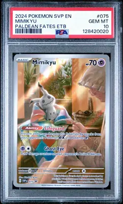 2024 POKEMON SVP EN-SV BLACK STAR PROMO #075 MIMIKYU PALDEAN FATES ETB PSA 10 - Image 1