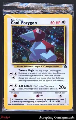 2000 Pokemon WotC Black Star Promo Stadium #15 Cool Porygon HOLO R SEALED - Image 1
