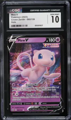 Pokemon Mew V Holo #060/159 Crown Zenith 2023 - CGC 10 Gem Mint - Image 1
