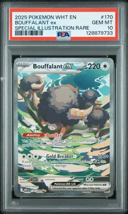 2025 POKEMON WHT EN-WHITE FLARE #170 BOUFFALANT ex SIR PSA 10 - Image 1