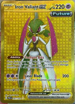 Iron Valiant ex Gold Hyper Rare - 261/182 - Paradox Rift Pokemon 2023 - Image 1