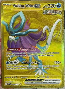 Walking Wake ex Gold Hyper Rare - 215/162 - Temporal Forces Pokemon 2024 - Image 1