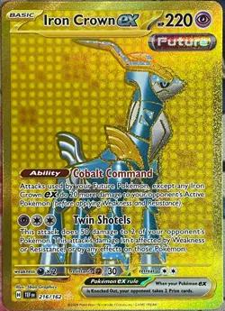 Iron Crown ex Gold Hyper Rare - 216/162 - Temporal Forces Pokemon 2024 - Image 1