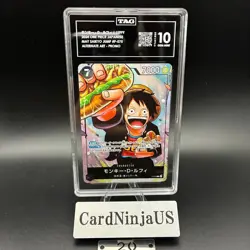 TAG GEM MINT 10 (954) MONKEY D. LUFFY #P-075 SAIKYO JUMP PROMO 2024 ONE PIECE 20 - Image 1