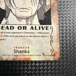 One Piece TCG - Wanted Shanks OP09-004 SR - SP Alt Art - English - NM - Image 5