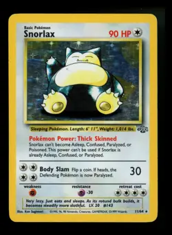 #2 Snorlax 11/64 Jungle 1999 Holo Rare WOTC Pokemon Card TCG - Image 1