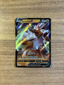 Lycanroc V SWSH199 ULTRA RARE HOLO Black Star Promo Pokemon TCG Card NM - Image 1