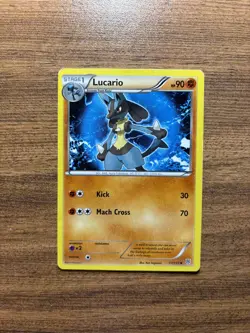 Pokemon TCG Lucario B&W Plasma Storm 77/135 Regular Uncommon Card Creased - Image 1