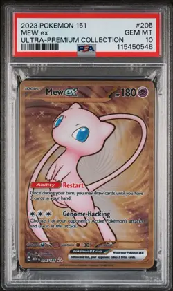 2023 Pokemon Mew ex Full Art 151 UPC Gold Metal Promo Card 205/165 PSA 10 GEM MT - Image 1