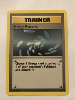 Pokemon TCG Energy Removal Base Set 92/102 Regular Unlimited Card - Image 1