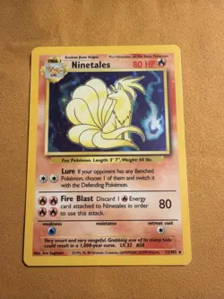 Ninetales 12/102 Holo Base Set Unlimited Pokemon Card WOTC - Image 1