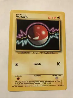 Pokemon TCG Voltorb Base Set 67/102 Regular Unlimited Common Card - Image 1