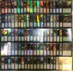 100 MTG All Foil Collection Lot: All Foils, No Duplicates, 5+ Rare Foils, ~NM - Image 1