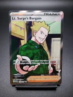 Pokemon TCG Lt. Surge's Bargain 170/132 Full Art Trainer Card - Image 1