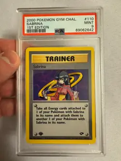 2000 Pokemon 1st Edition Sabrina Rare Trainer - Gym Challenge 110/132 PSA 9 Mint - Image 2