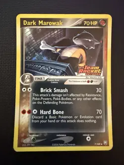 Dark Marowak EX Team Rocket Returns #7/109 Reverse Holo Stamped 2004 Pokemon - Image 1