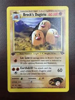 Pokemon TCG Brock's Dugtrio Gym Heroes First Edition 22/132 LP - Image 1