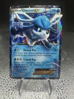 2016 Pokemon TCG XY Fates Collide Glaceon EX 20/124 Ultra Rare Holo NM - Image 1