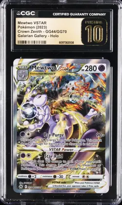 2023 POKEMON CROWN ZENITH #GG44 MEWTWO VSTAR CGC 10 PRISTINE - Image 1