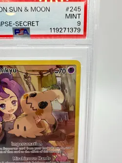 2019 Pokemon Cosmic Eclipse Mimikyu #245 | SECRET RARE | FULL ART | PSA 9 MINT - Image 3