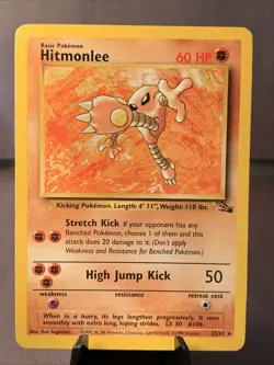 Pokemon TCG Hitmonlee 7/62 Fossil Unlimited Non Holo Rare WOTC Vintage 1999 LP - Image 1