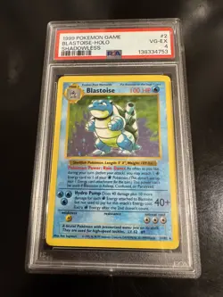 1999 POKEMON GAME BLASTOISE-HOLO SHADOWLESS PSA 4 - Image 1