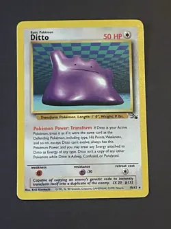 Pokemon TCG Ditto Fossil Set Non-Holo Rare #18/62 LP-NM - Image 2