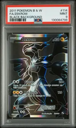 2011 POKEMON BLACK WHITE ZEKROM #114 FULL ART PSA 9 MINT #130084798 - Image 1