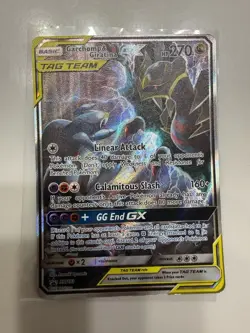 Pokemon TCG Garchomp & Giratina GX SM193 Tag Team Black Star Promo Full Art LP - Image 1