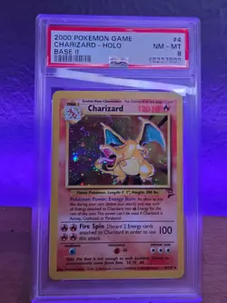 2000 POKEMON GAME BASE II #4 CHARIZARD-HOLO PSA 8 - Image 2