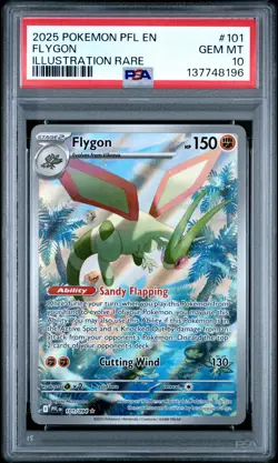 2025 POKEMON PFL EN-PHANTASMAL FLAMES ILLUSTRATION RARE #101 FLYGON PSA 10 - Image 1