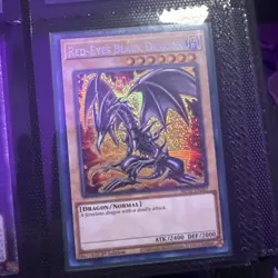 * RED-EYES BLACK DRAGON * ALT ART PLATINUM SECRET RARE RA03-EN083 YUGIOH! MP22 - Image 1