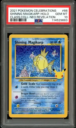 PSA 10 GEM MINT Shining Magikarp 66 Celebrations Pokemon Card - Image 1