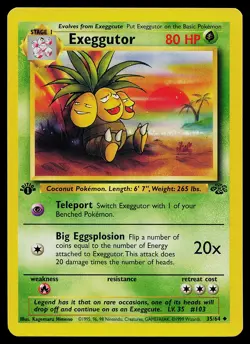 Pokemon Card - Exeggutor Jungle 35/64 Uncommon 1st Edition - Image 1