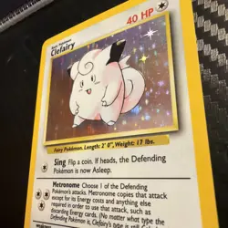 Pokemon TCG Clefairy Card 5/102 Base Set Unlimited Holo Rare Nice - Image 2
