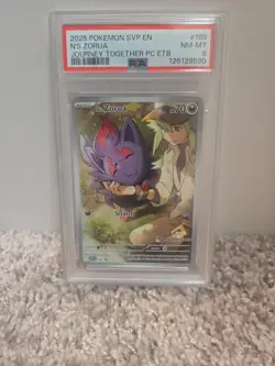 PSA 8 N's Zorua 189 Sv: Scarlet & Violet Promo Cards Holo Pokemon Center ETB - Image 1
