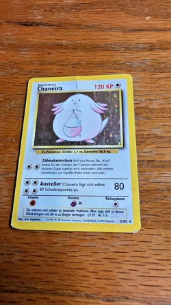 Chansey German Chaneira 3/102 Pokemon Base Set Holo Rare Card LP - Image 1
