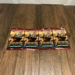 4 Packs MTG Lord of the Rings: Tales of Middle Earth Draft Booster Pack 2023 NEW - Image 1
