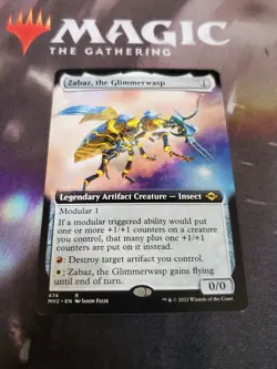 Mtg. 2x Zabaz, the Glimmerwasp. Extended Art. Modern Horizons 2. Pack Fresh - Image 1
