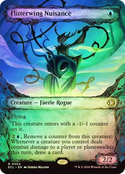 MTG Lorwyn Eclipsed Flitterwing Nuisance 0304 Showcase Foil NM - Image 1