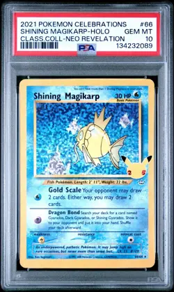 2021 Pokemon Celebrations Shining Magikarp Classic Collection Holo #66/64 PSA 10 - Image 1