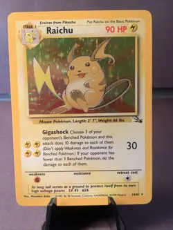 Pokemon TCG Raichu 14/62 Fossil Set 1999 Holo Rare Unlimited VTG WOTC LP - Image 1
