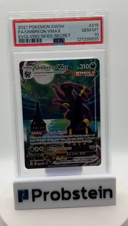 2021 Pokemon SWSH Evolving Skies Secret #215 FA Umbreon VMAX PSA 10 GEM MINT - Image 2