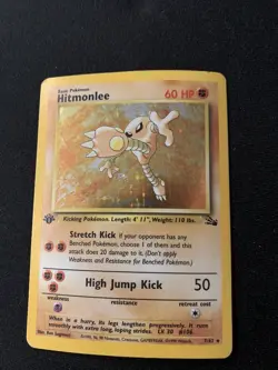 Pokemon TCG Hitmonlee Fossil 7 Holo 1st Edition Holo Rare - Image 1