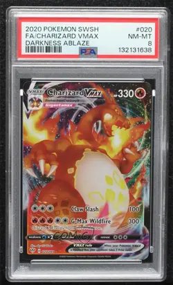 Charizard VMAX Pokemon Sword & Shield Darkness Ablaze PSA 8 - Image 1
