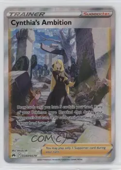 Full Art - Cynthia's Ambition Pokemon Crown Zenith Galarian Gallery #GG60 - Image 1