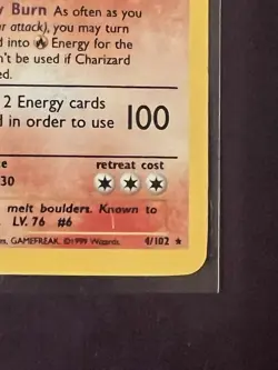 Charizard 004/102 - 1999 Pokemon Base Set - Wizards of the Coast TCG LP/MP - Image 3