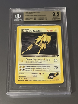 BGS QUAD + 9.5 (PSA 10U) 2000 Pokemon WOTC Gym Challenge Rockets Zapdos #15 Holo - Image 1